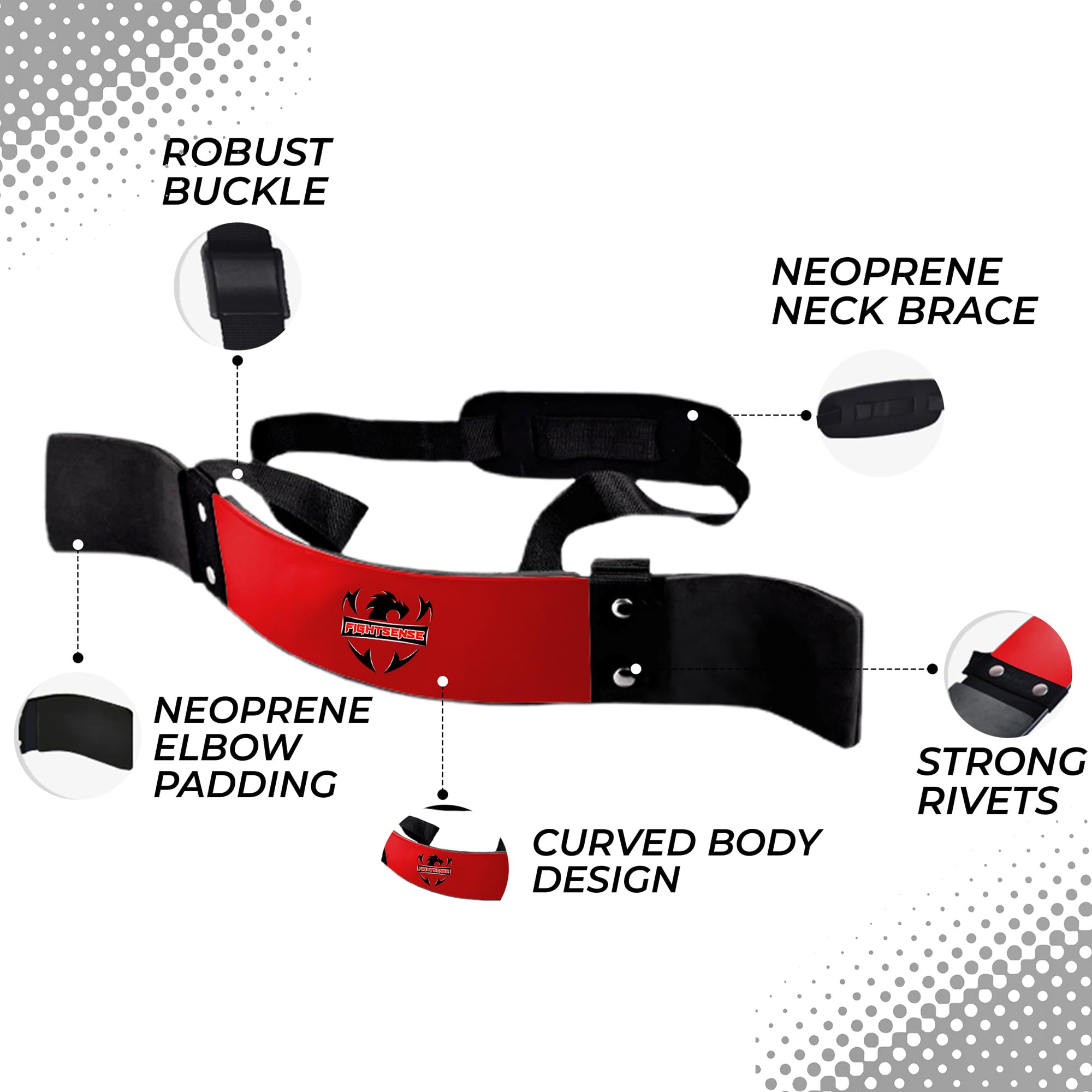 FIGHTSENSE - Aislador de músculos para bíceps y tríceps, para Fitness, Gimnasio, Entrenamiento, Rojo
