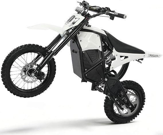Electric Dirt Bike for Teens & Adults, 3000W 3 Speed Modes (Max 37.5MPH) 48V 23AH, 14/12 Tire Off-Road EBike, Dual Hydraulic Disc Brakes, Full Suspension, Age 13+ (White)