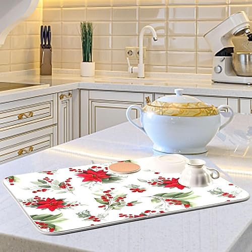 Vista 355 de Tapete de secado de platos de mariposas botánicas para encimera de cocina, almohadilla de secado de microfibra absorbente, grande, 18 x 24 pulgadas