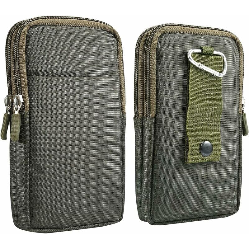 Funda Universal para teléfono de Bolsillo de Nylon de 6.9 ​​Pulgadas Verde Ejército