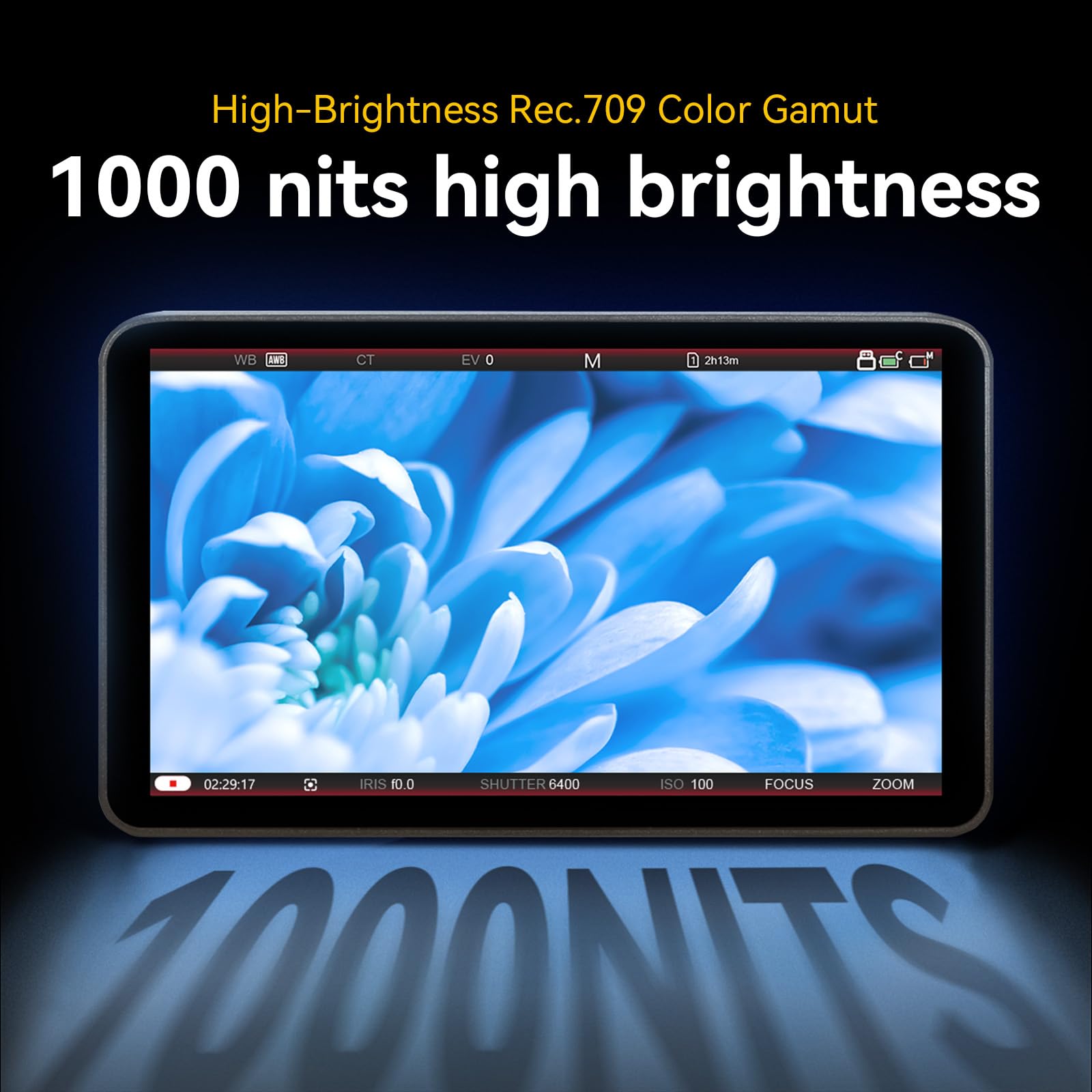 Portkeys LH7C Monitor Kamery 7" Podglądowy HDMI 4K Touch Focus 1000 Nitów Wyjście 3D LUT Kabel HDMI w Zestawie, Kompatybilny z A7S III, FX3, A7 IV, A1