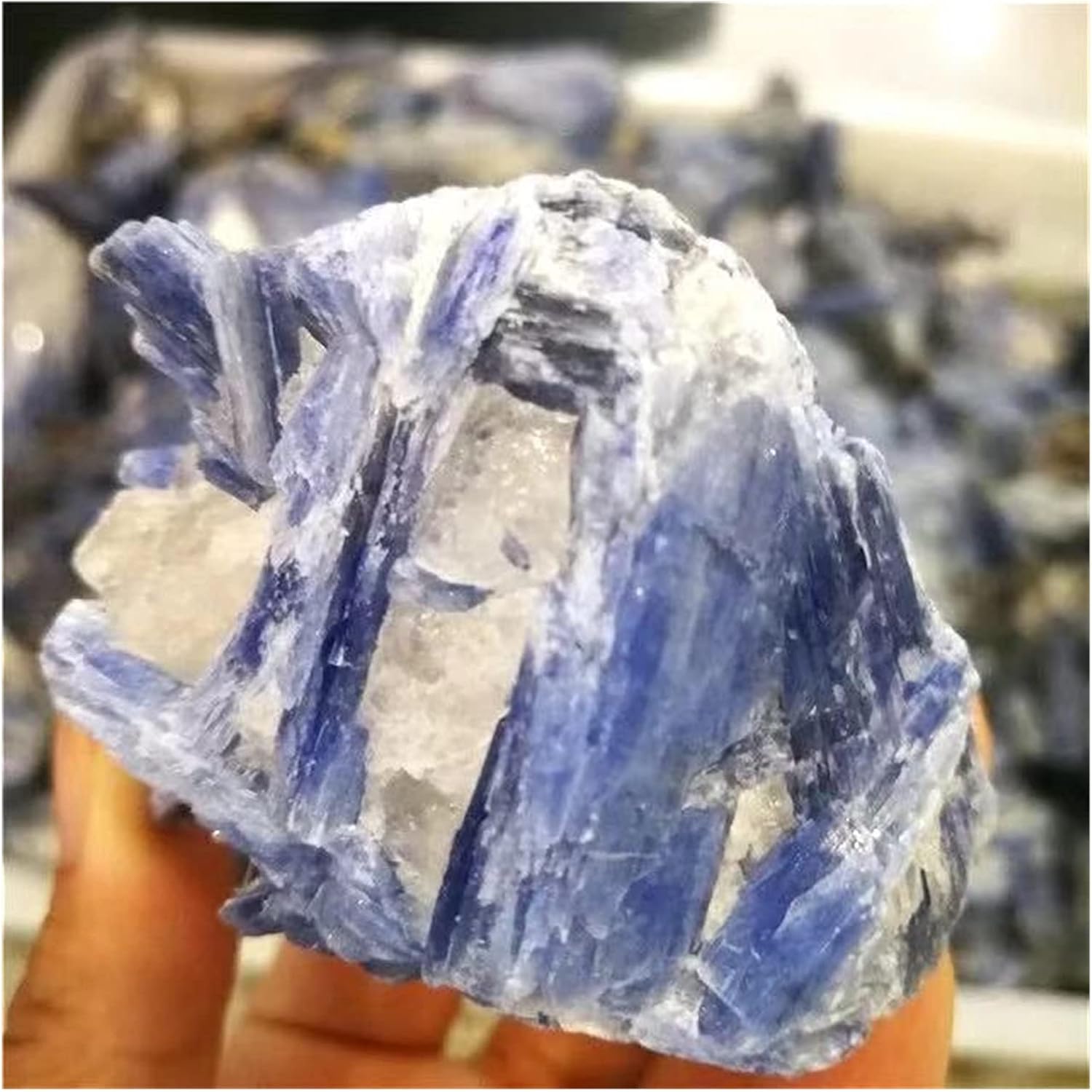 FIDEMM Natural Crystal Rough 1PC 150G-330G Natural Raw Cyanite Quartz Crystal Cluster Blue kyanite Rough Stone for Decoration