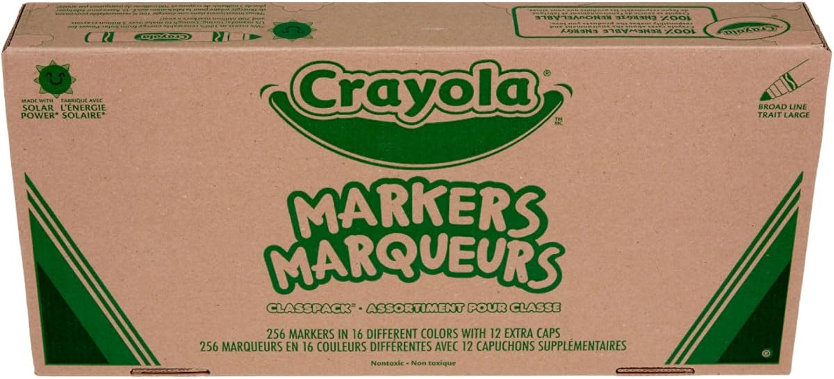 Broad Line Markers Classpack (256 Ct), Bulk Markers for Kids, Art Supplies for School, Classroom Must Haves, Preschool & Kindergarten Supplies