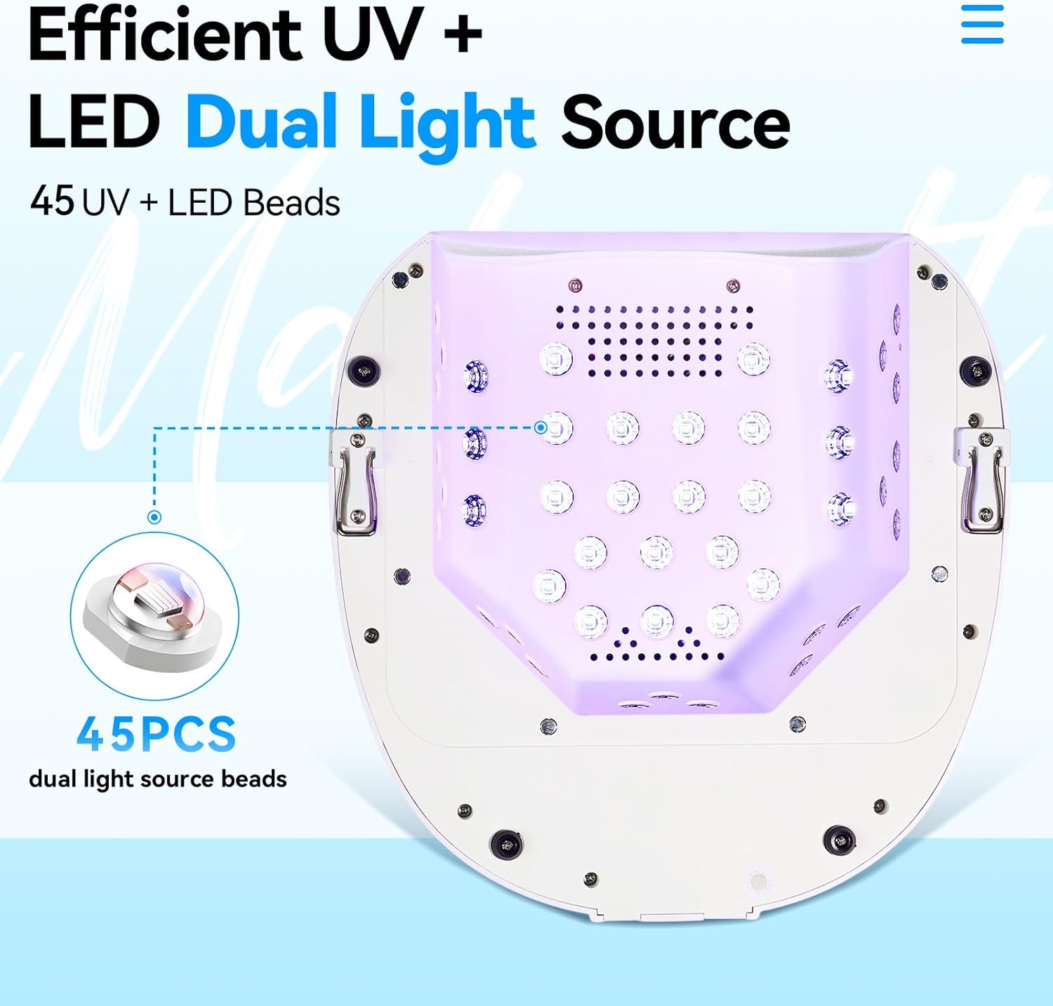 Makartt UV Nail Lamp – 30W Fast Curing UV Light with Handle Rechargeable Cordless Nail Dryer for Gel Nail Polish with 45 Beads Dual Lights 4 Timers LCD Smart Sensor for Nail Art Design(Plating Silver)