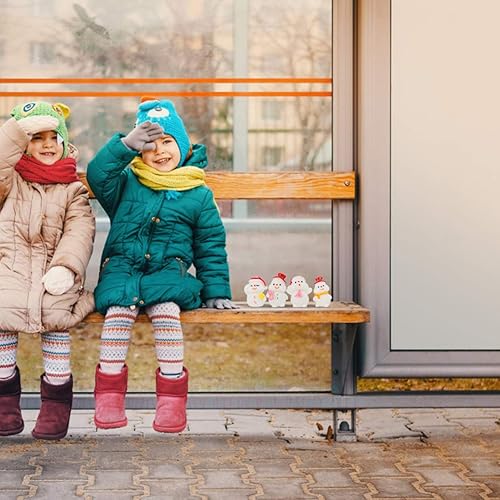 Miniatura 3 de BESTOYARD 12 piezas de miniatura de Navidad, muñeco de nieve, adornos de jardín de hadas, manualidades de resina, figuras de globo de nieve,