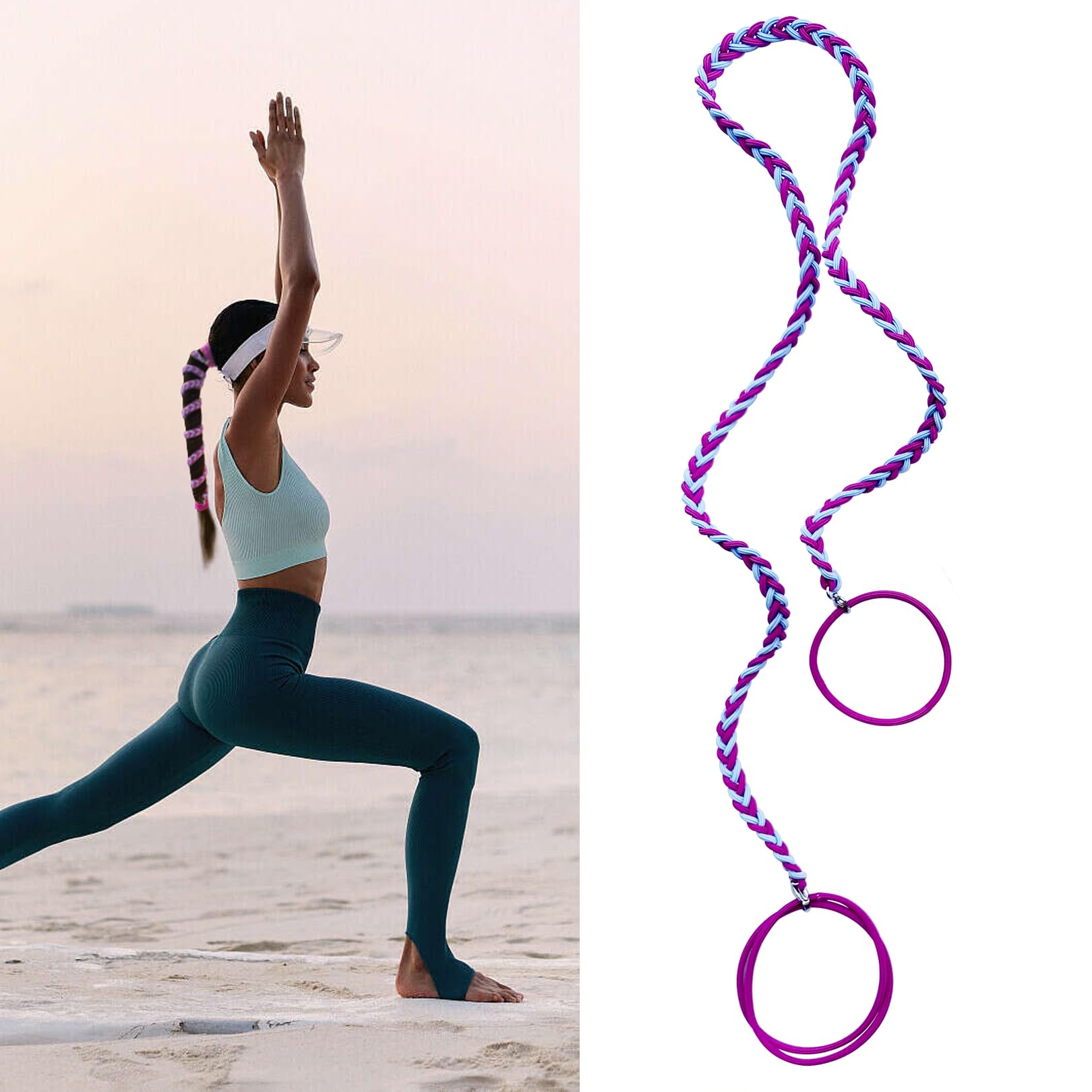 Spiral Hair Tie Sprots Ponytail Holders, Elastic Braided Hair Ties No Damage, Pony Tail Wrap for Long Hair for Gym, Swimming, Diving 25