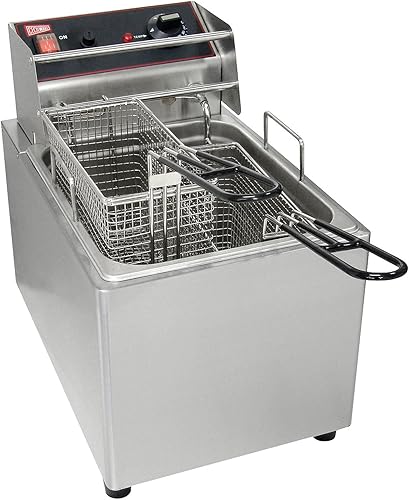 Grindmaster-Cecilware EL25 - Freidora eléctrica de 2 cestas, 15 libras