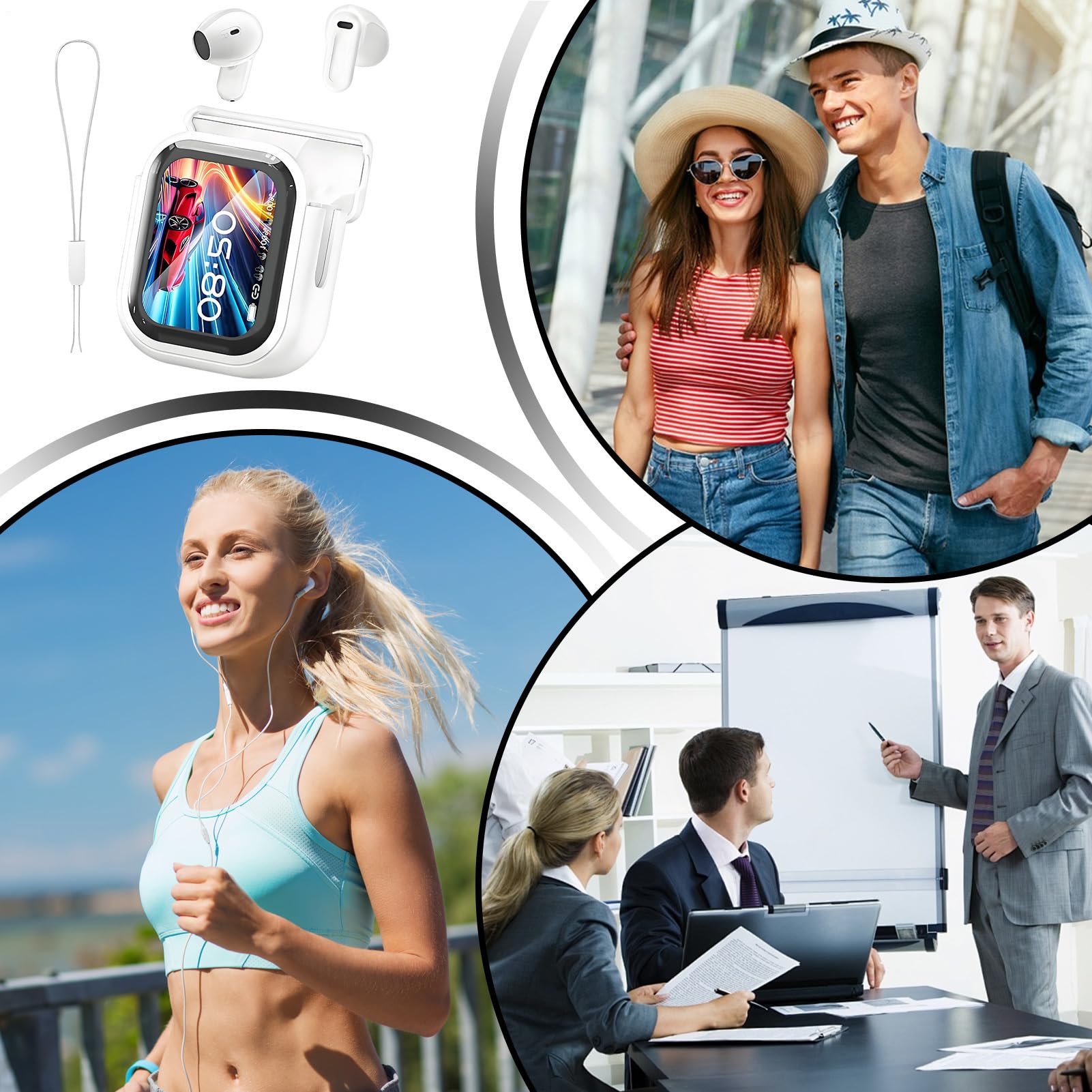 Auricolari Con Traduzione AI Cuffie Wireless Dispositivo Traduttore | Auricolari Con Traduzione IA In Reale Touchscreen Per Uomo Donna Viaggi Studio Sport Lavoro Palestra Compleanno