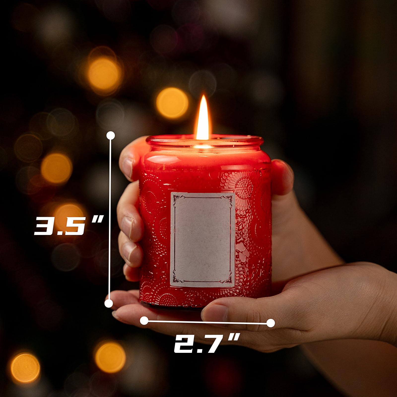 Amazon.com: 8oz Embossed Glass Candle Container with Tin Lid and