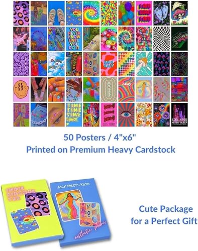 Miniatura 3 de Jack Meets Kate Hippie Trippy Indie Preppy - Kit de collage de pared  Pósteres rosas para estética de habitación, 50 piezas (4 x 6 pulgadas)