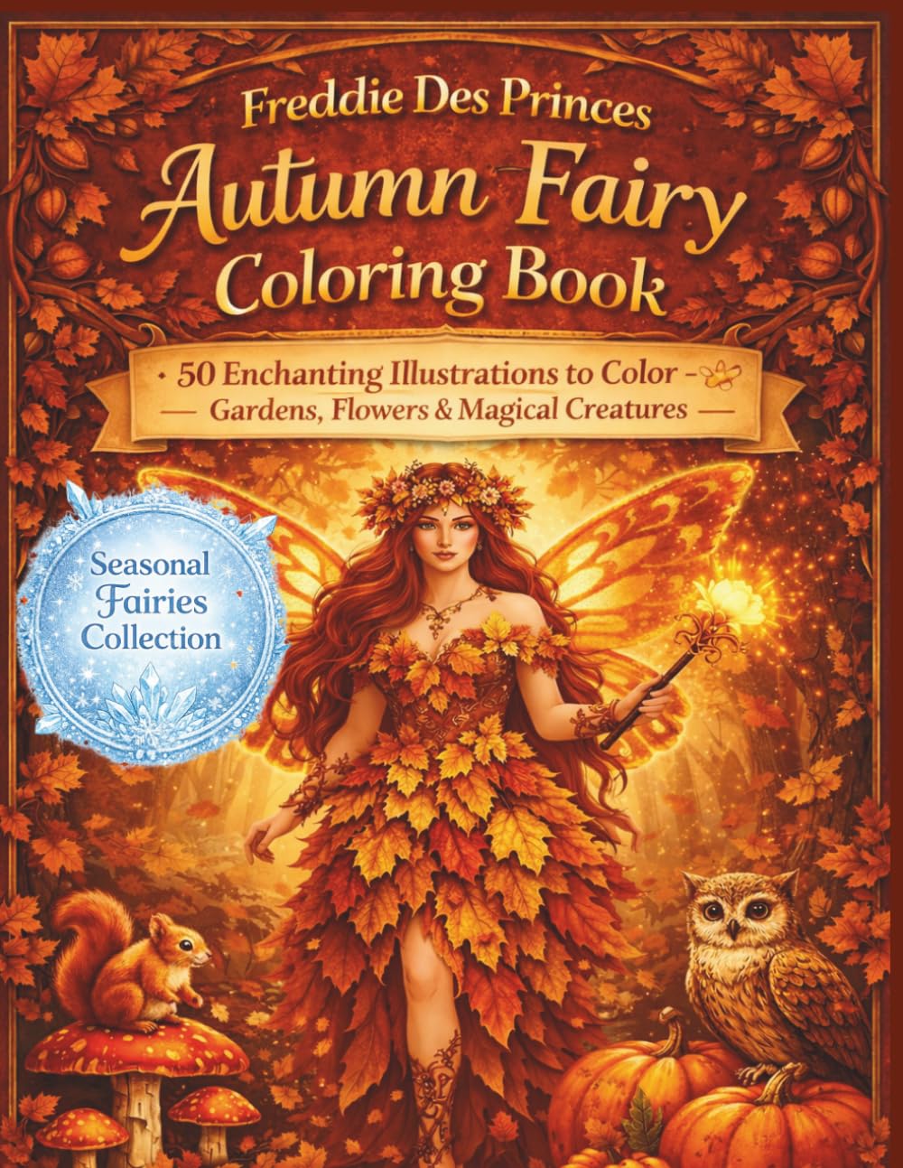 Autumn Fairy Coloring Book: 50 Enchanting Autumn Forest Scenes with Leaves, Pumpkins and Magical Creatures for Relaxation and Creative Coloring (Ice Fairies Coloring Book Series)