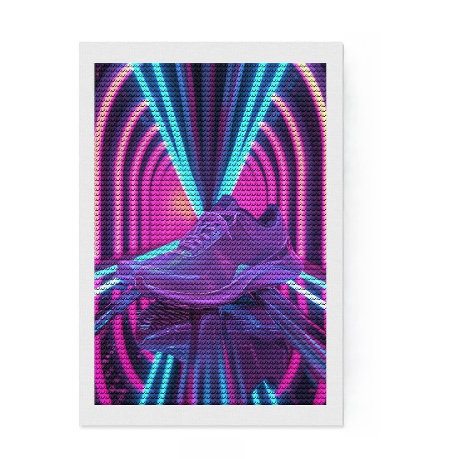 Junmoney Shoe Aesthetic Neon 5D Diamond Painting Kit 8"x12", for Women, Farmhouse Decor, Boho Decor, Thoughtful Present, Relaxing DIY