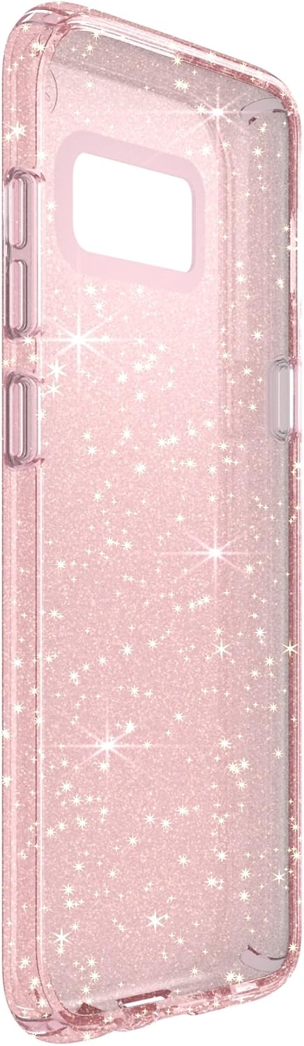 Speck Products Presidio Clear+ Glitter Cell Phone Case for Samsung Galaxy S8 - Rose Pink With Gold Glitter