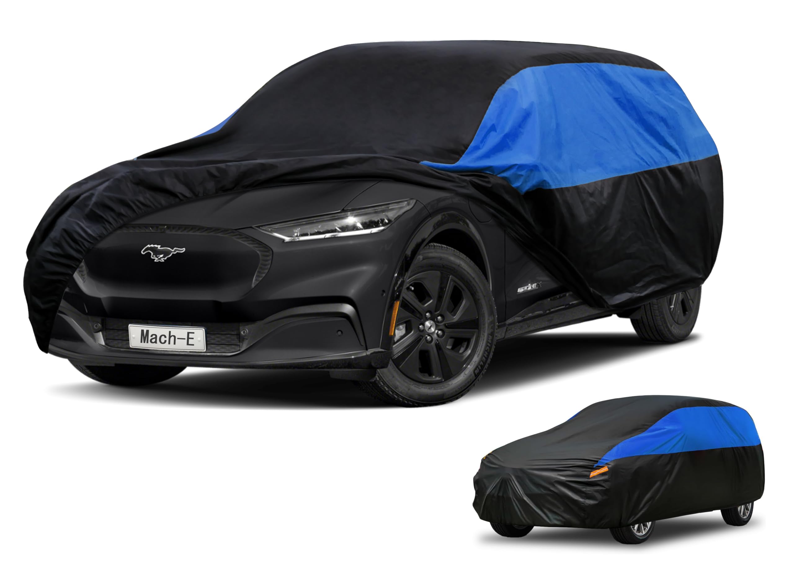 GUNHYI Car Cover Custom Fit Mustang Mach-E Waterproof All Weather, Lightweight Full Exterior Cover for Automobiles Outdoor Sun UV Rain Dust Snow Wind Protection.