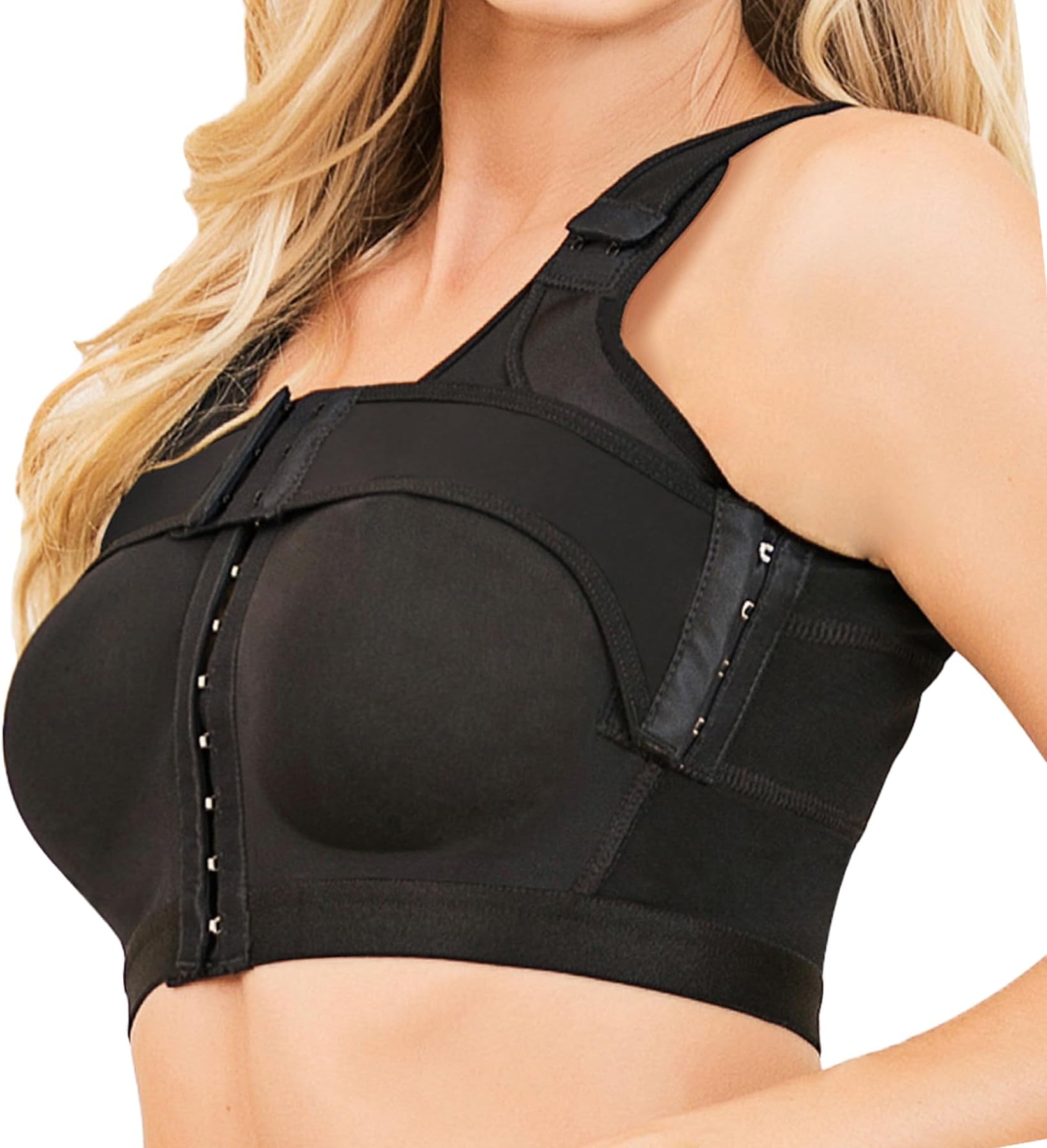 Front Closure Mastectomy Post Surgery Bra With Compress Band, Front Hook Shapewear Surgical Bra Without Pads