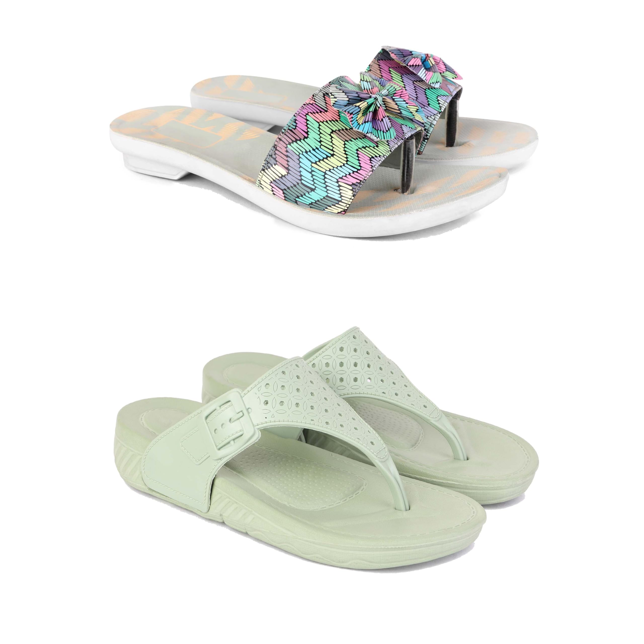 Women's Sandals | Lightweight Wear| Stylish & Easy to Wear For Women'S GRP-SAN-(2-COMBO)-1966-1983-image-36