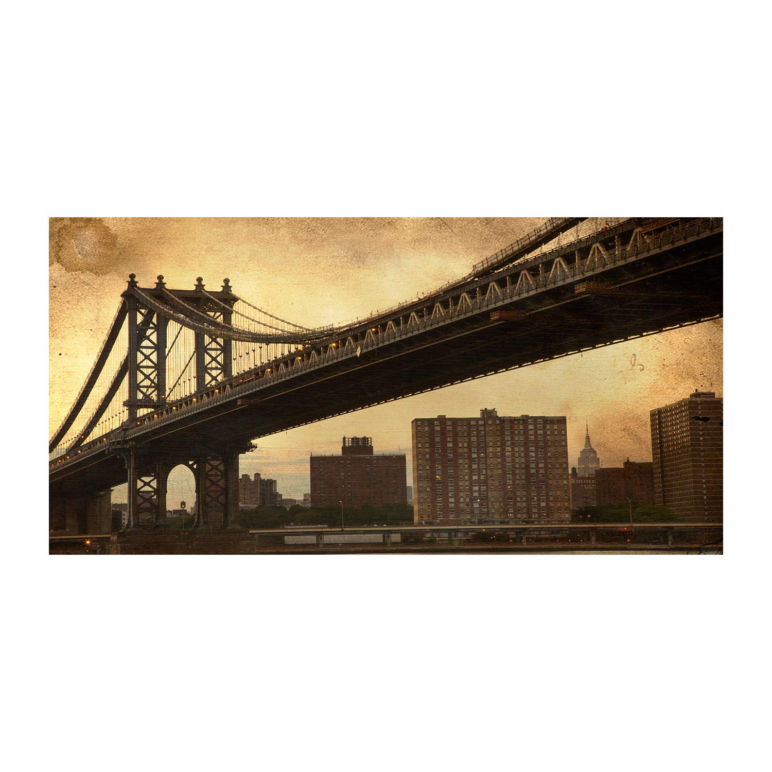 Photo panoramique cuisine salon Manhattan tableau verre 120x60 cm