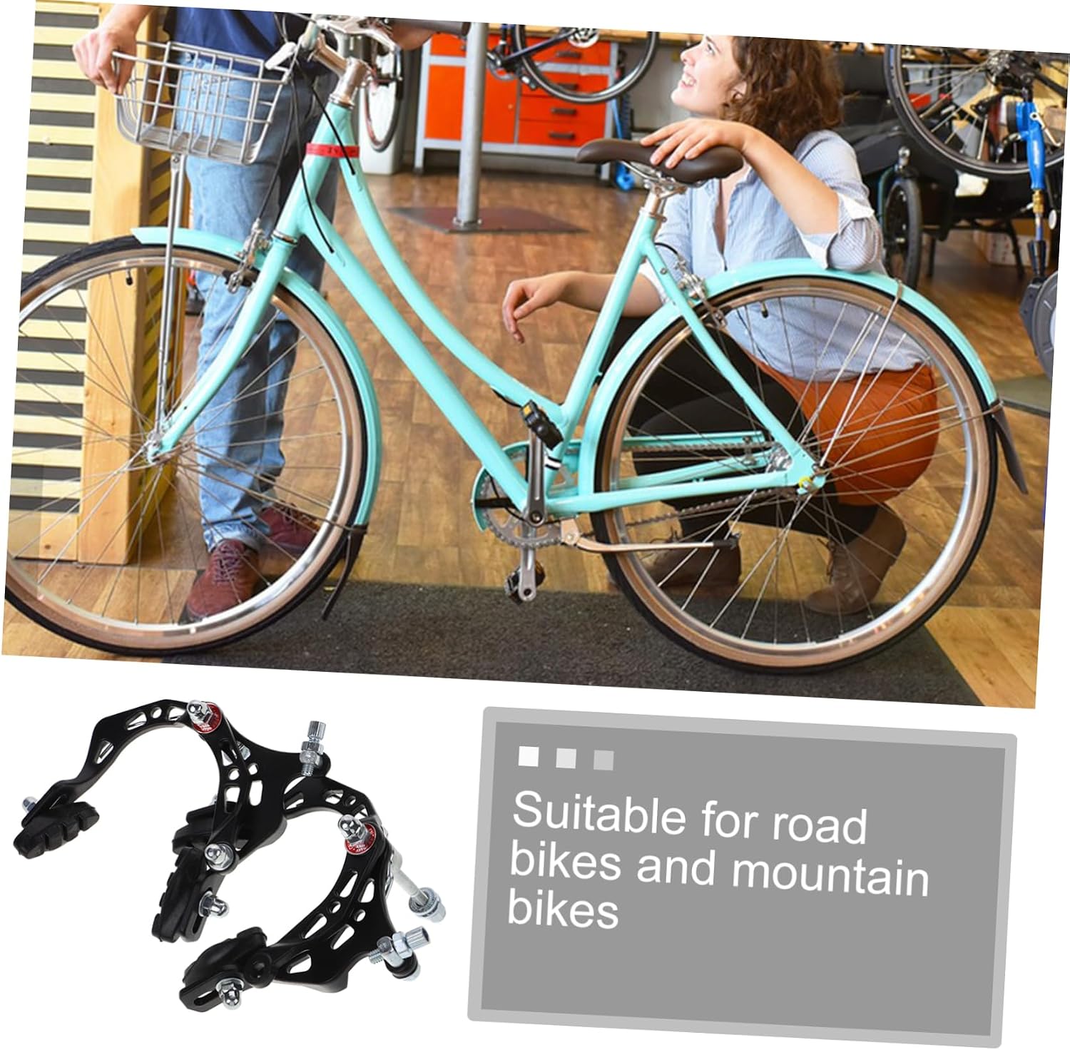 2pcs Professional Aluminum Alloy Bike Brake Calipers Disc Brake Set for Mountain Bicycle Front Rear Bicycle