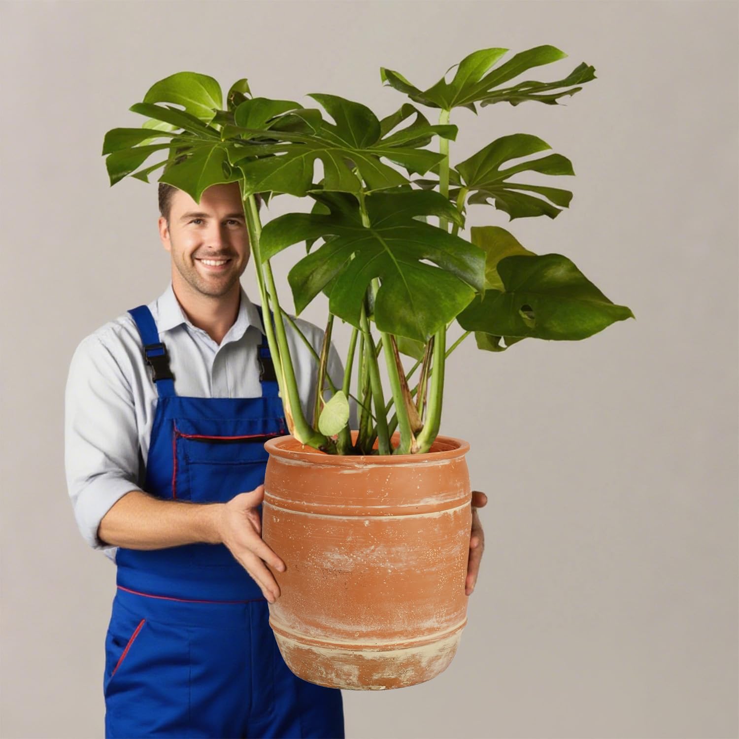 Panlaolao Fiberstone Vintage Style Planter mit Drainage Loch