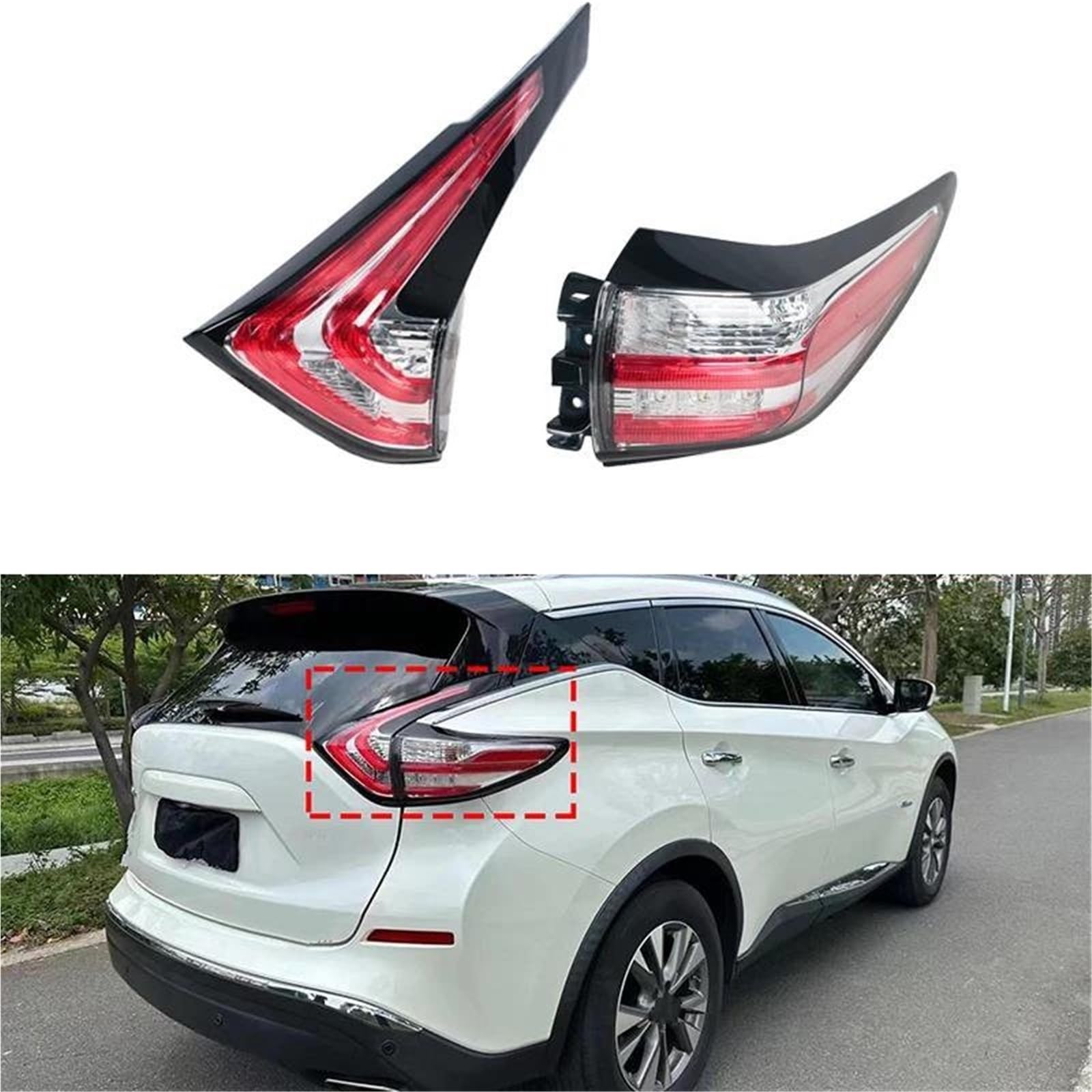 Luz Trasera Luz Trasera De Freno, Intermitente Y Posición Para Nissan Para Murano 2015-2018 (265505AA0A, 265555AA0B, 265505AA1D, 265505AA1B)(Outside Right)