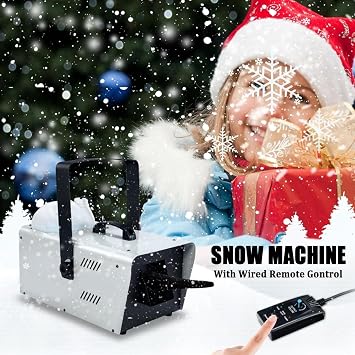 Snow Machine,High-velocity Snow Machine, Remote Control Snow Spray Machine,Snow Making Machine,for Christmas,Stage Effect Wedding,Winter Party,White