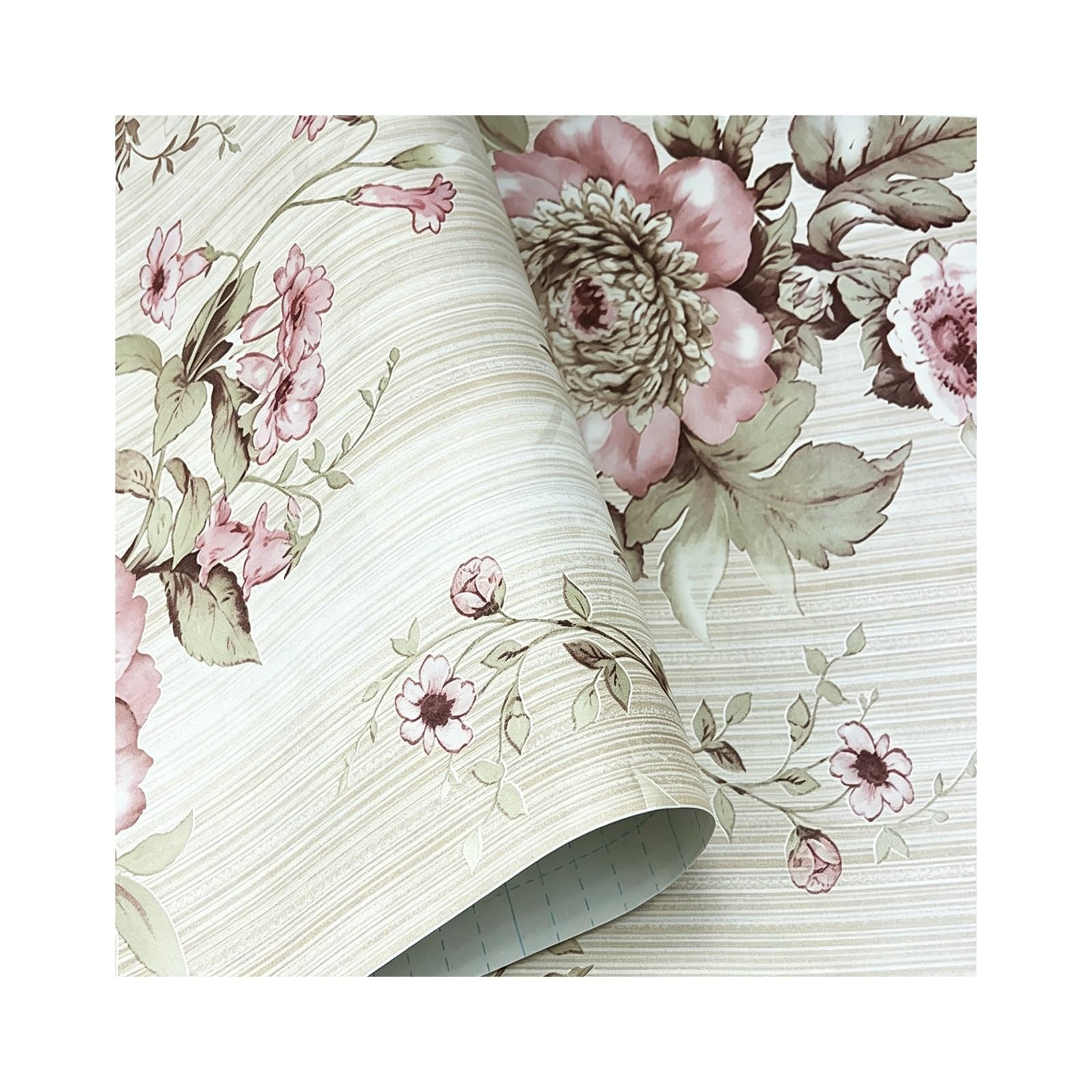Zynqra Peel and Stick Wallpaper Floral Contact Paper,Vinyl,Kitchen Bedroom Bathroom(C,500cm/196.9in*W45cm/17.7in)