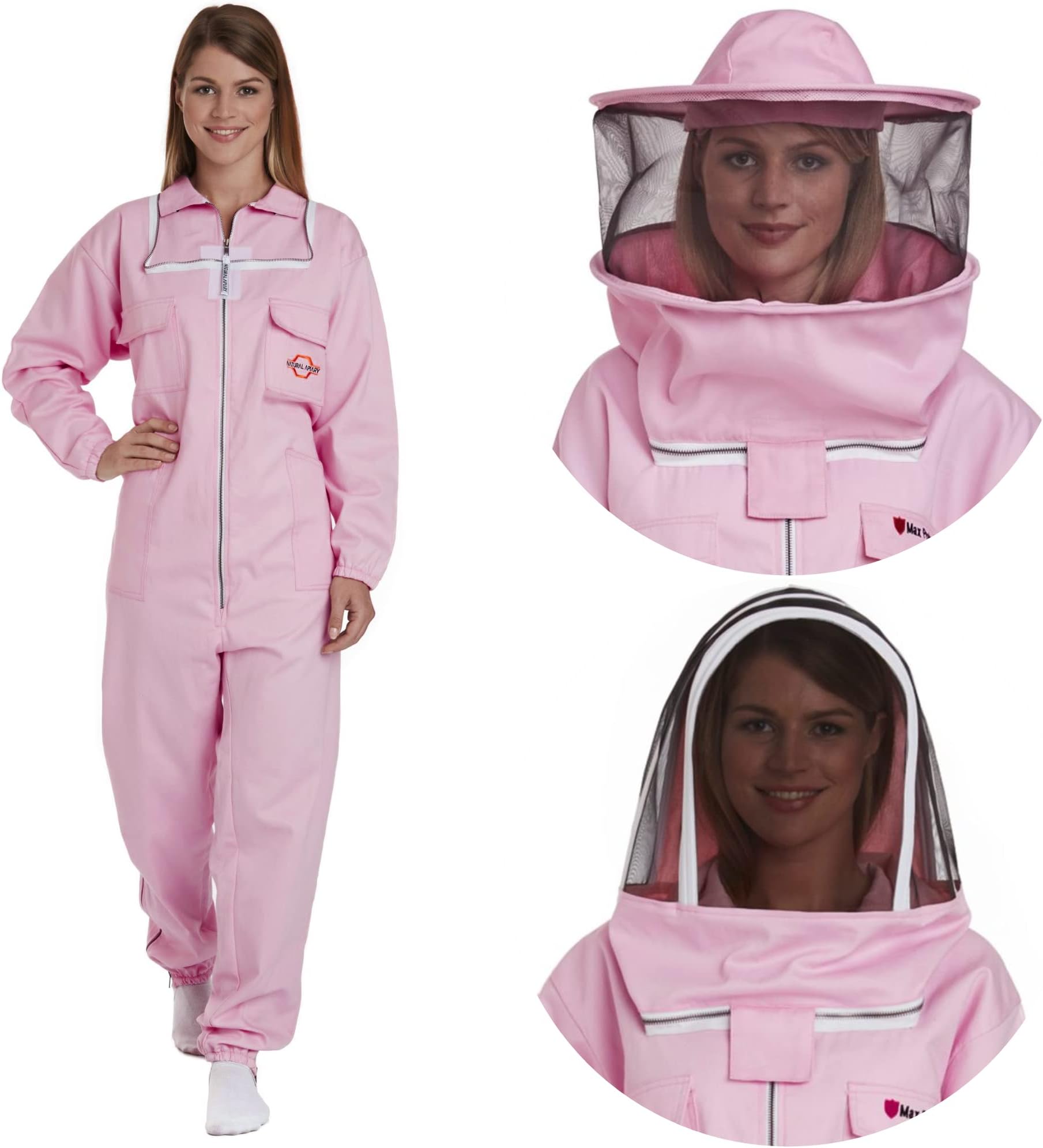 Natural Apiary Max Pro Beekeeping Suit, 3X Large, Pink