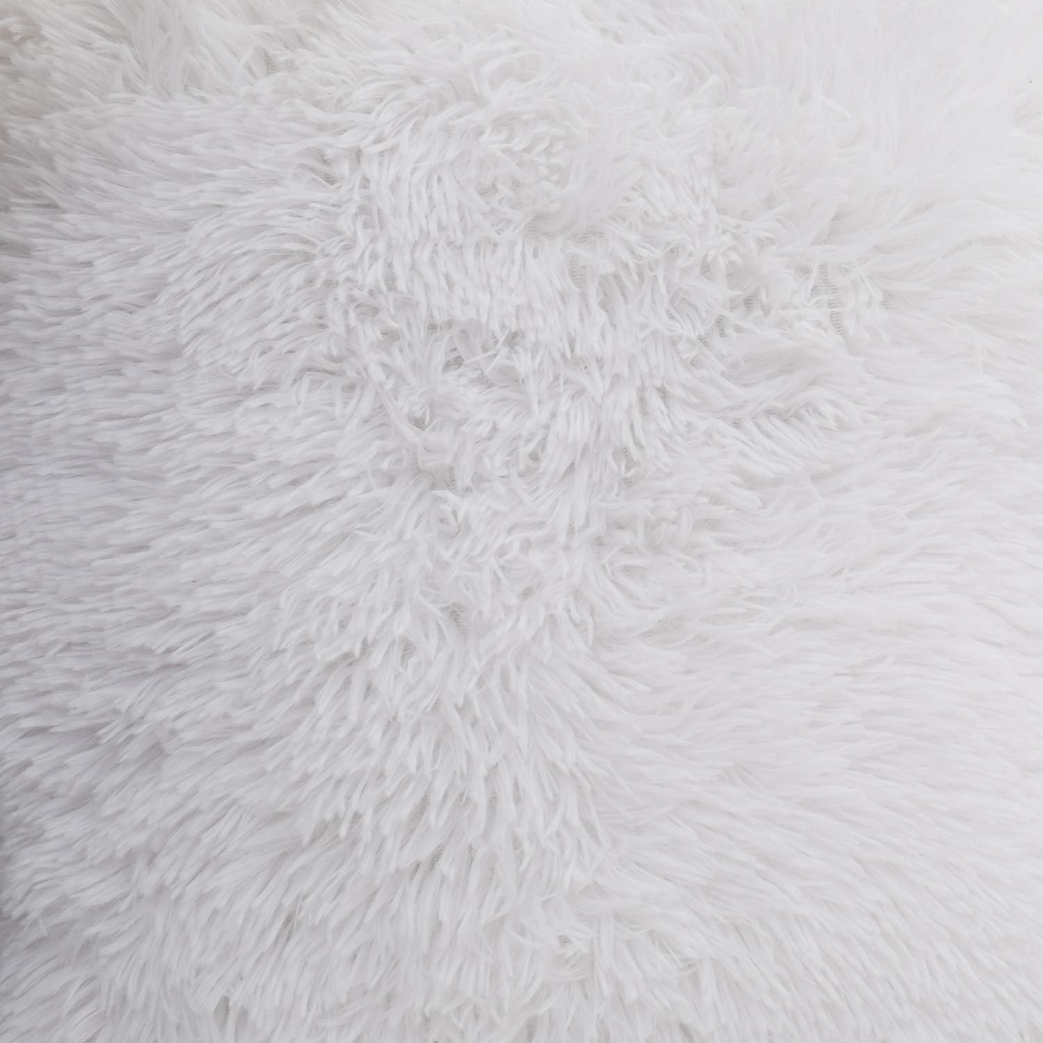 Sweet Home Collection Plush Pillow Faux Fur Soft and Comfy Throw Pillow (6 Pack), White
