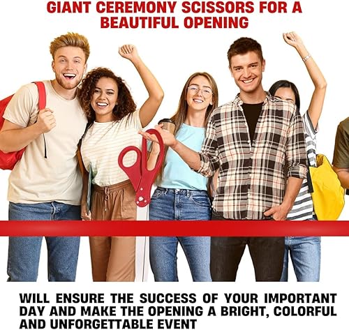Miniatura 6 de Tijeras gigantes de 25" para ceremonia de corte de cinta, tijeras de corte de cinta para eventos especiales inauguraciones y ceremonias