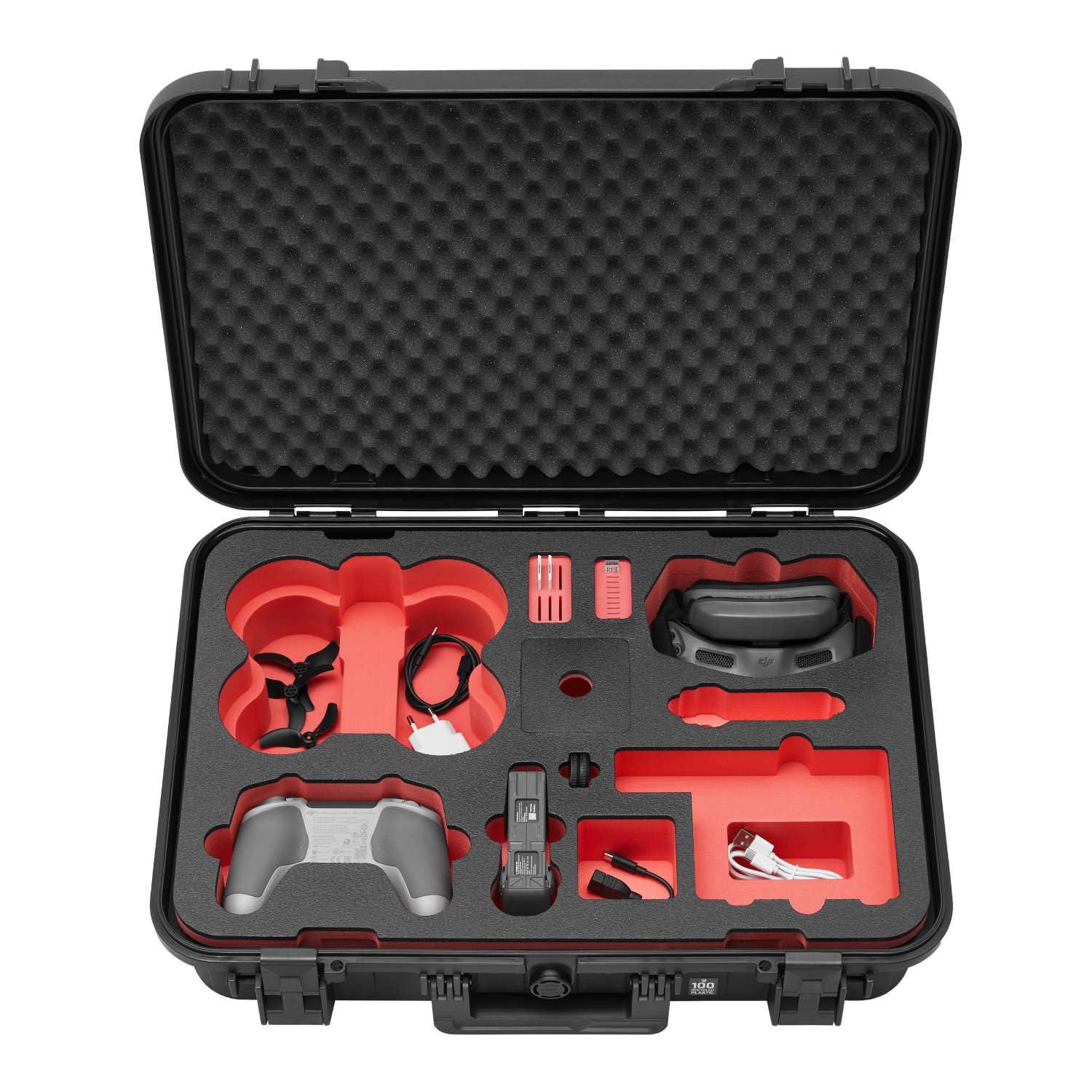 TOMcase Koffer für DJI Avata 2 Fly More Combo und viel Zubehör - Akkus Aufladen im Inlay - wasserdichter ECO Schutzkoffer - IP65 Hardcase - stoßfeste Tragetasche