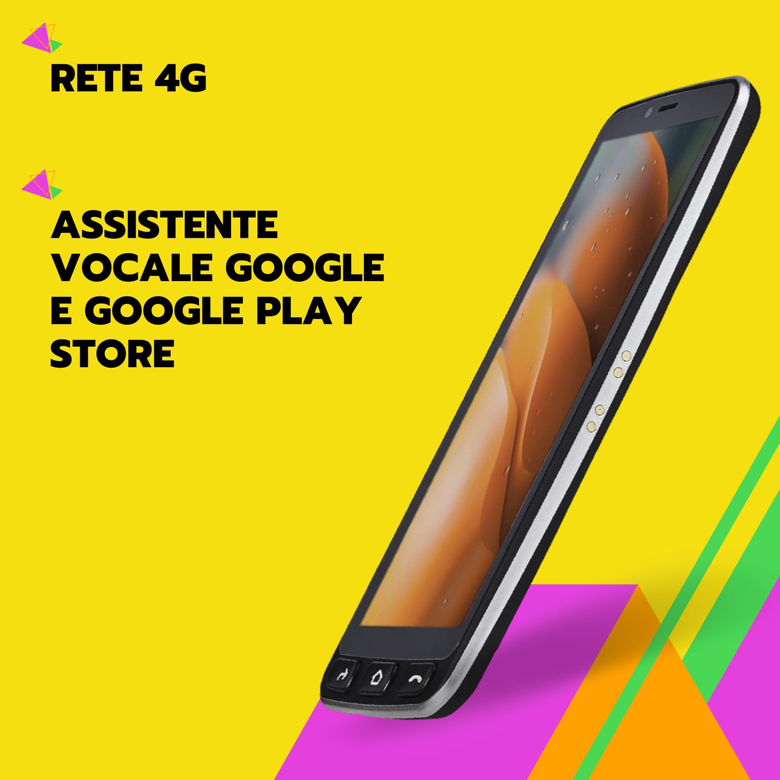 SAIET - Cellulare Smart Senior STS550 - Cellulare Per Anziani 4G e Bluetooth -Tasti e Lettere Grandi - Smartphone per Anziani con Whatsapp e Tasto SOS