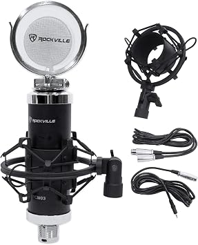 Audiosavings Bundle: (1) Presonus Quantum HD2 20 x 24, 32-bit USB-C Audio Interface Bundle with (2) Rockville RCM03 Microphones+(2) PRO-M50 Studio Headphones+(2) RDTS Stands+RC1DTRS Cable (8 Item)