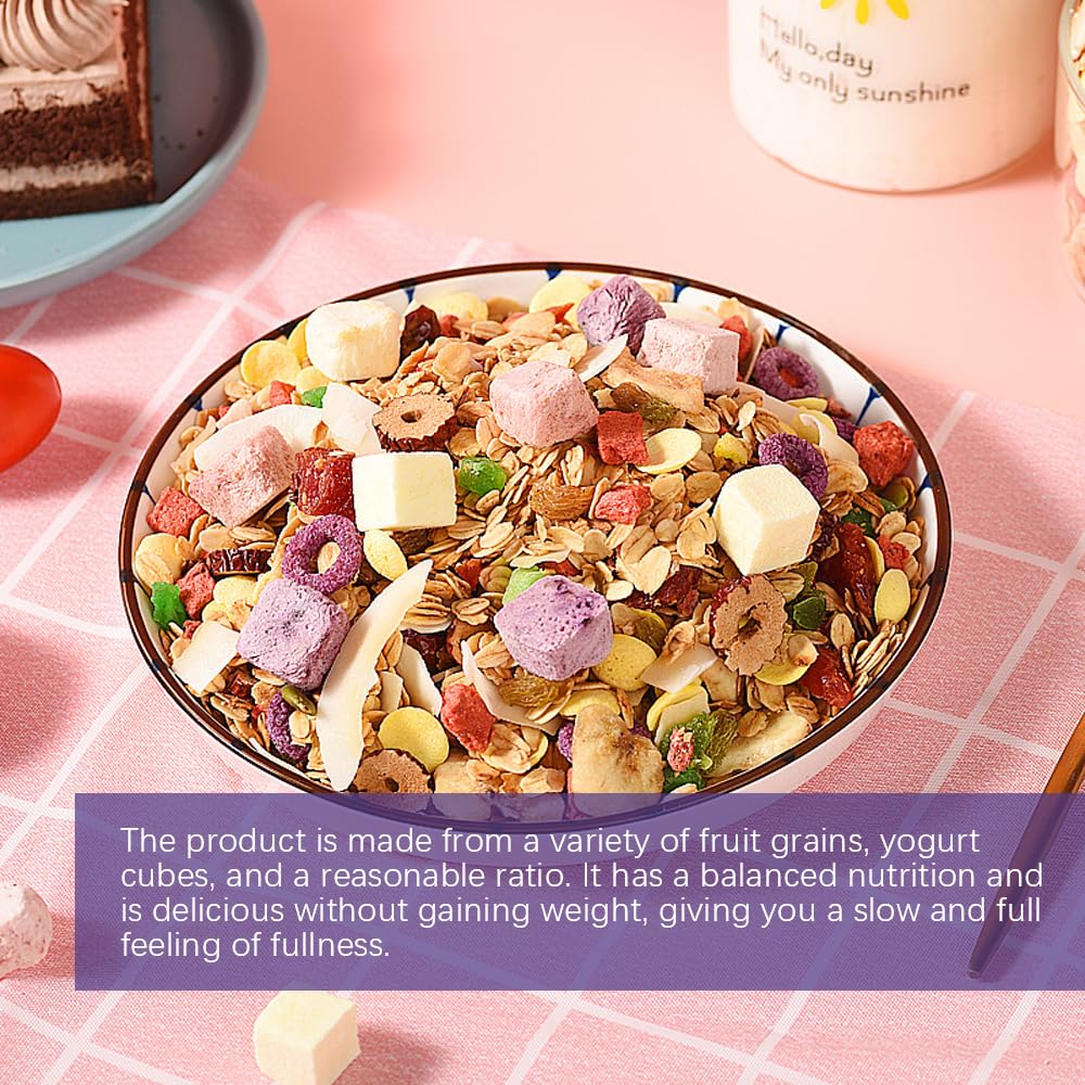SIJIYUNLI-Yogurt Fruit Baked Cereal 400g/14.1oz Nutritional breakfast, low sugar, Congee，Dietary Fiber