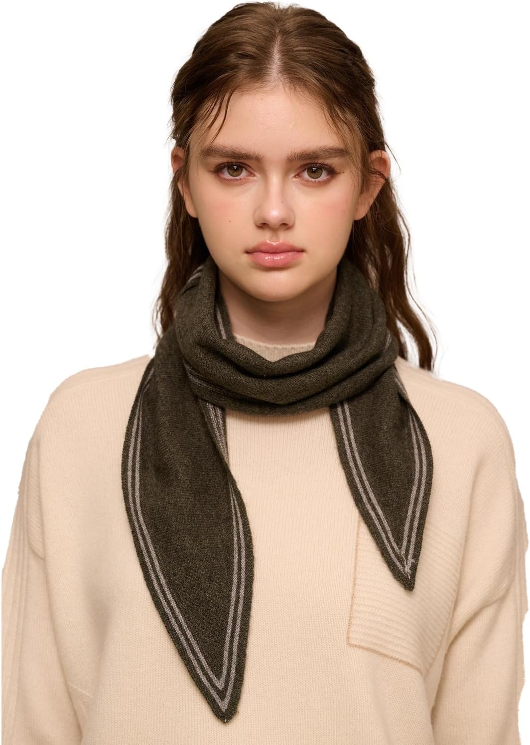 100% Cashmere Triangle Scarf, Neck Scarves Small Scarf for Women & Men, 49''x12'' Lightweight Warm Fashion Scarves - Image 2