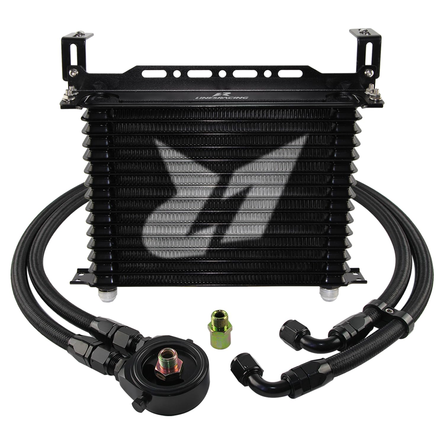 PKSABB 15 Row AN10 Oil Cooler Trust with Bracket and Filter Adapter Hose Kit 3/4 * 16 & M20*1.5