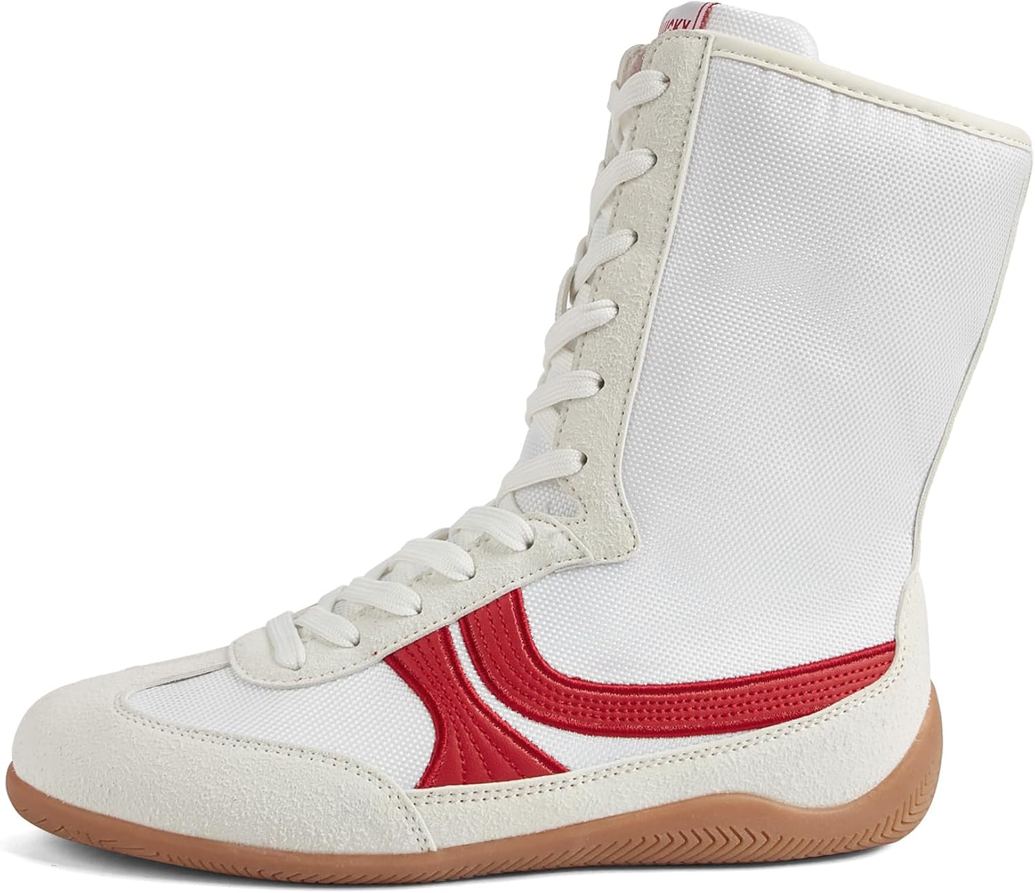 LUCKY STEP Women's High Top Fashion Boots Casual Retro Comfortable Shoes Lace Up Training Sneakers