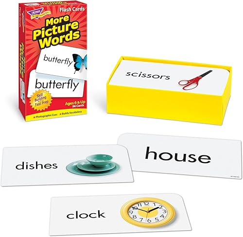 Miniatura 3 de Trend Enterprises: Más palabras con imágenes, tarjetas didácticas, ideales para desarrollar habilidades y preparación de pruebas, señales de fotos,