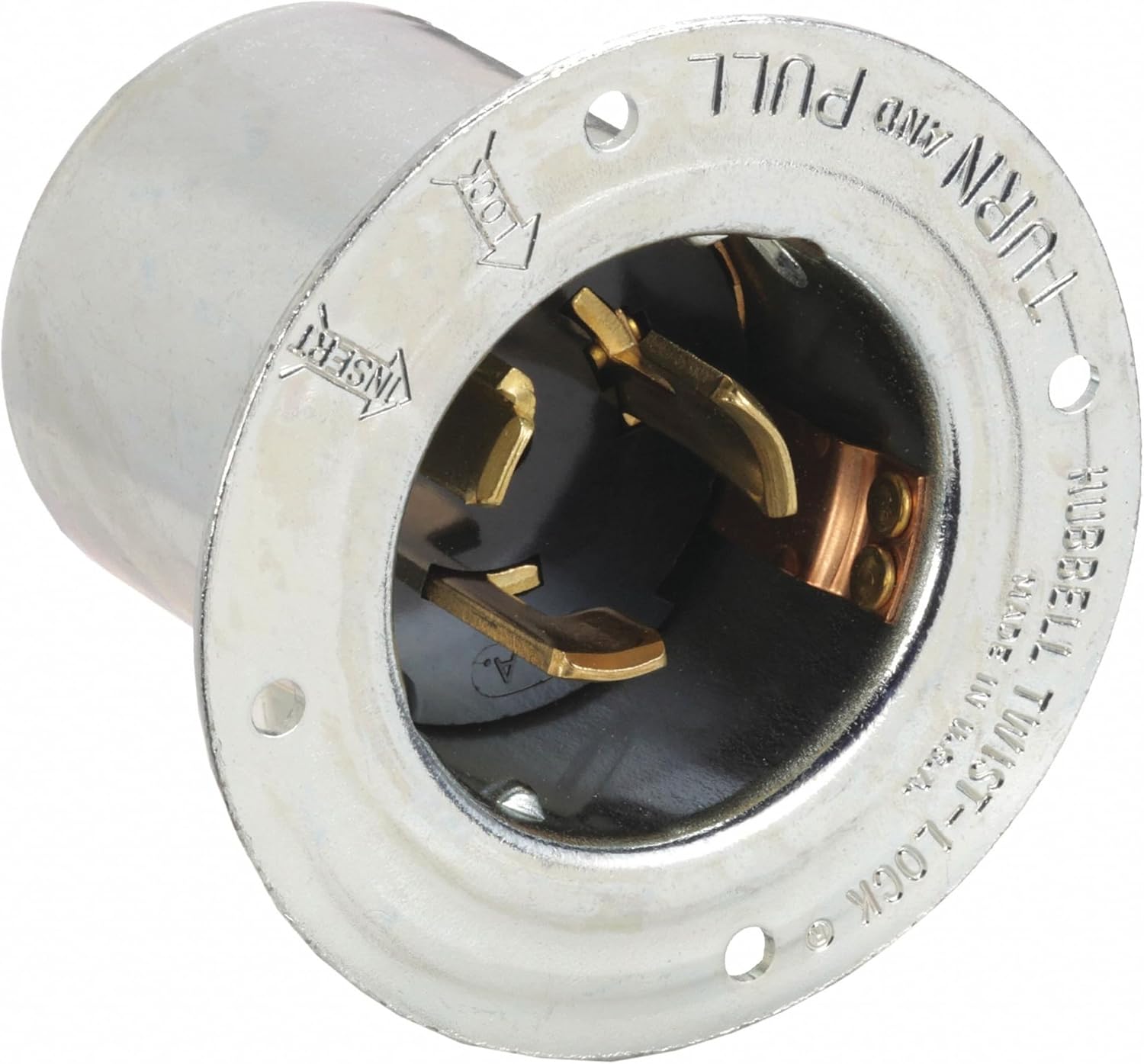 Amazon.com: Flanged Locking Inlet: Non-NEMA, 50 A, 250V AC, 3 Blades ...