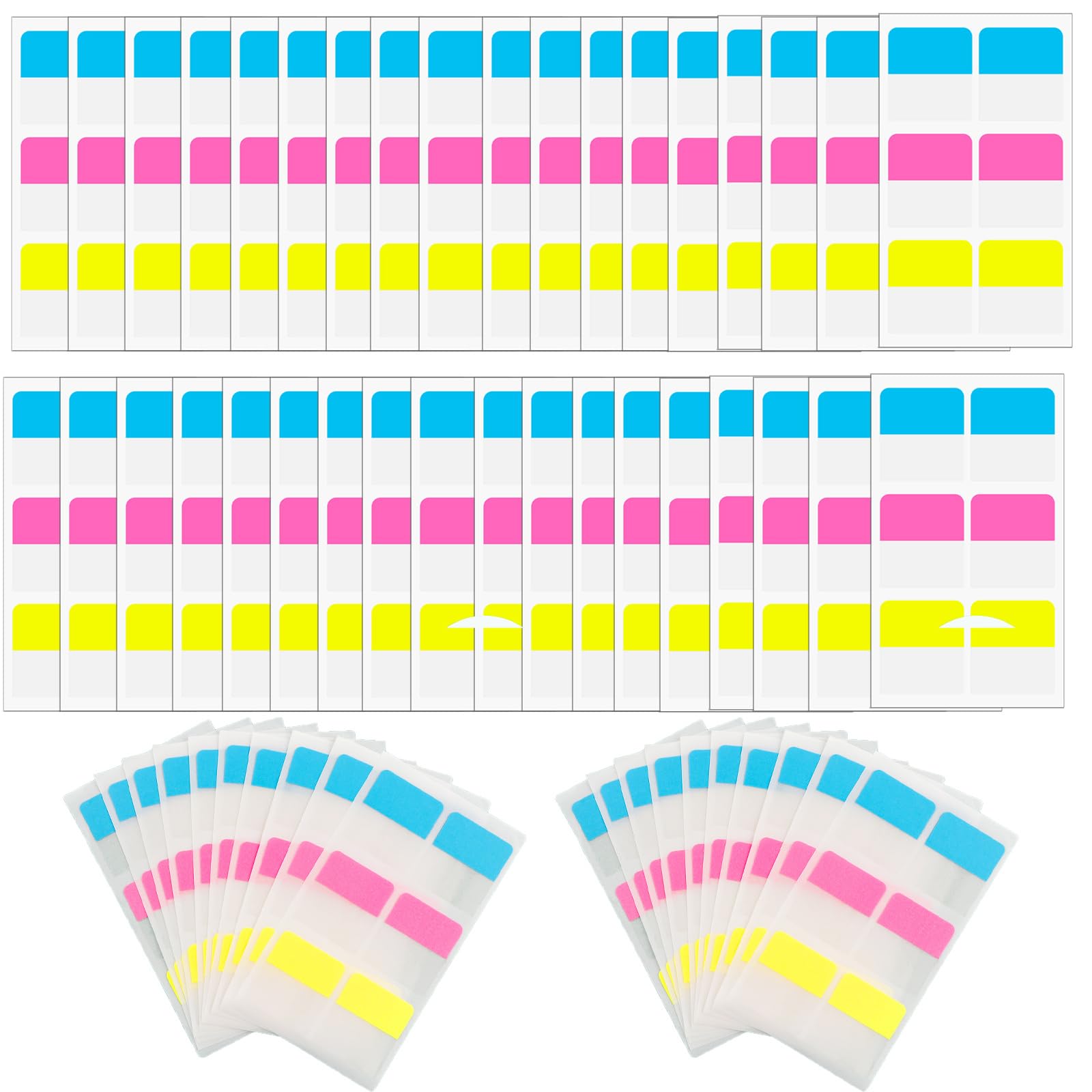 50 Sheets Divider Tabs,300PCS Colored Index Tab 1"x1.8" Book Sticky Tabs Repositionable Page Tabs Flags Page Markers Labels for Cookie Stencil Storage Binder Folder Organizer
