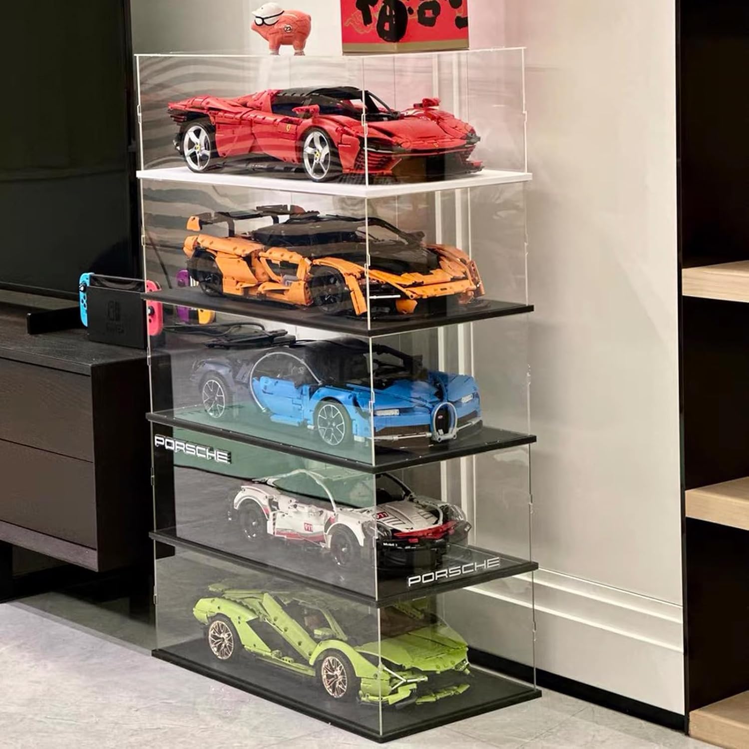 DuvinDD Acrylic Display Case for 1/8 Scale Model Car, Clear Lego