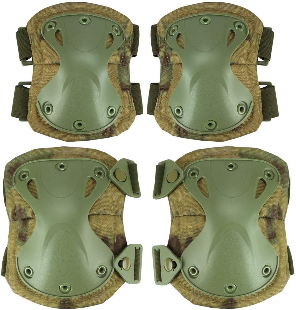WarmHeartting Rodilleras Tácticas Militares y Coderas Protección de Camuflaje, Rodilleras para Deportes al Aire Libre CS Caza, Paintball, Tiro — view 10