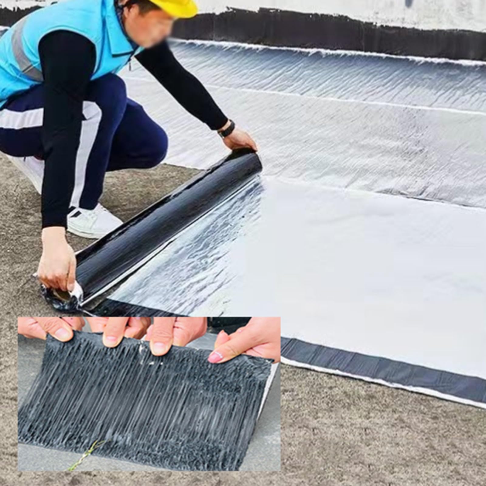 Cinta de Reparación de Tejados,Autoadhesiva Fieltro autoadhesivo for techos de cobertizos,para Grieta Superficial,Techo Fuga de Agua y Reparación de Tuberías(THK2mm/W1*L5m)