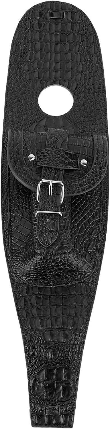 PU Leather Motorcycle Tank Bag, Gas Fuel Tank Cover for Motorcycles (Black Crocodile)