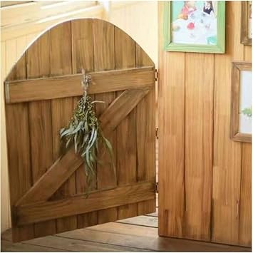 Wooden Cafe Swing Doors, Cafe Doors, Retro Solid Wood Single Door Automatic Closure Partition Door,for Terrace Emporium Parlor Butler Door, Includes Hinges, 3 Styles  Color C , Size W60cmxh80cm2