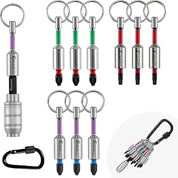 10PCS Screwdriver Bit Set with Quick Change Bit Holder, 1/4 Hex Drive Screwdriver Bit Holder, S2 Steel Shank, Includes 3T20, 3PH2, 3PZ2 Bits Ideal for DIY & Repair