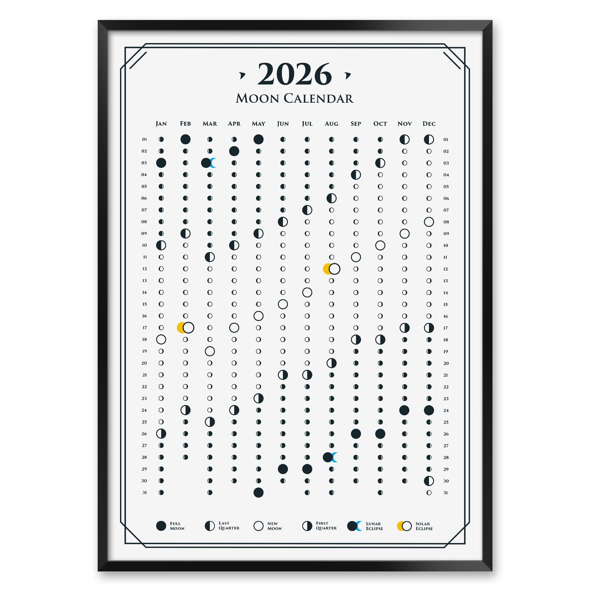 2026TYPE-MOONカレンダー Amazon.com: 2026 Moon Calendar with Lunar Phases and Eclipses