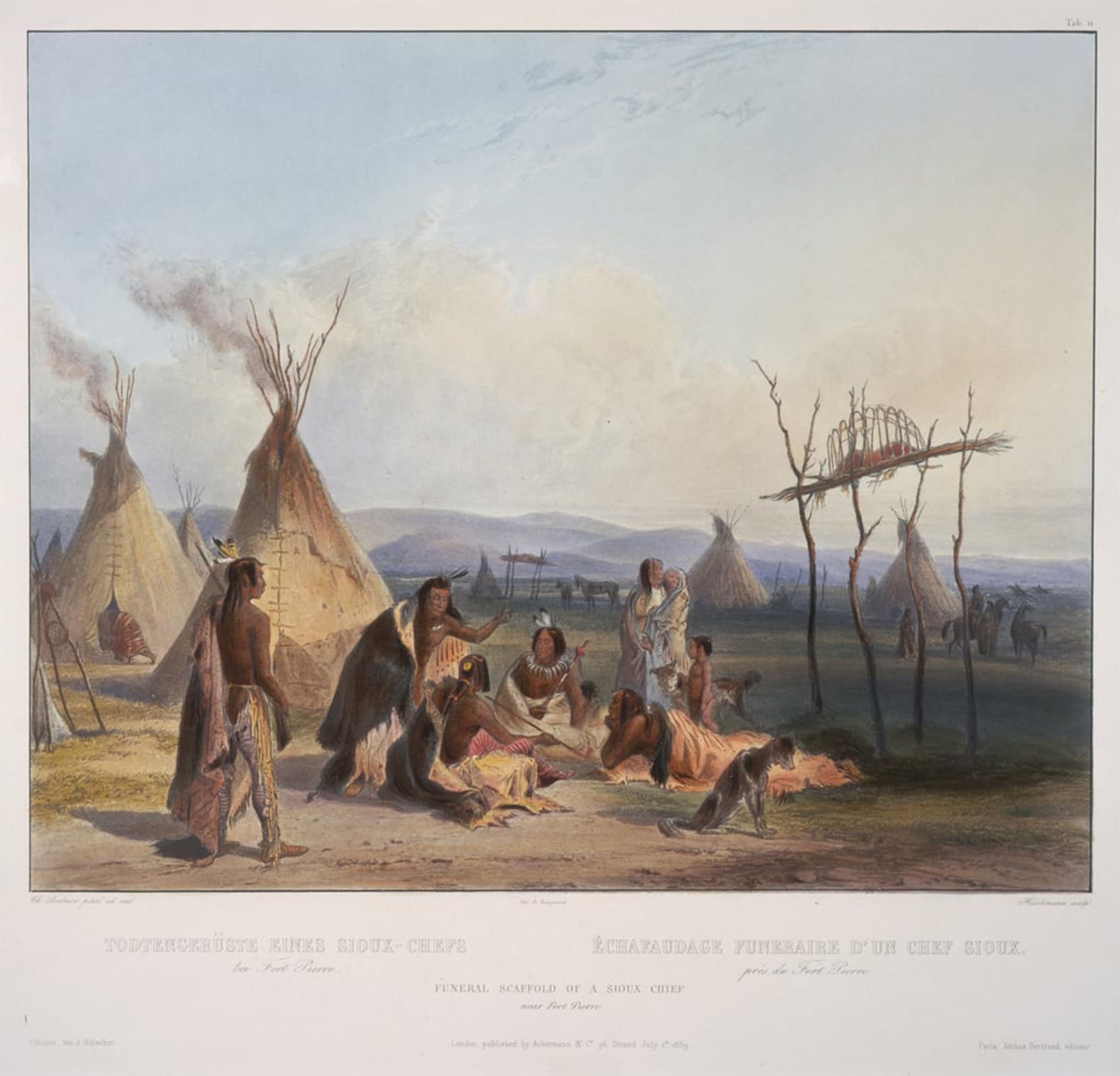 ARTXLXXBN Famous Print Painting Colorful Art Print Funeral Scaffold by Karl Bodmer Canvas Art Decorations for Home Decor 60x90cm