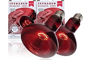 Red Heat Lamp: 2-Pack 100W Infrared Basking Bulbs for Reptiles