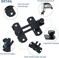 Vista 1 de Alise 2 pestillos de puerta abatibles, cerradura de puerta de seguridad de 4 pulgadas para valla de madera de granero, puertas francesas