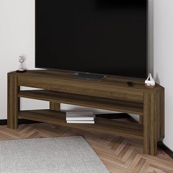Corner TV Sehpası, 120 cm – Köşe Tasarım Antik Ceviz